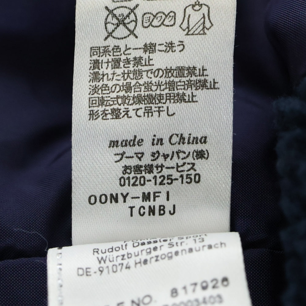 PUMA(プーマ) 裏ボア ロゴ刺繍 ポリエステル ロングコート ネイビー 817926