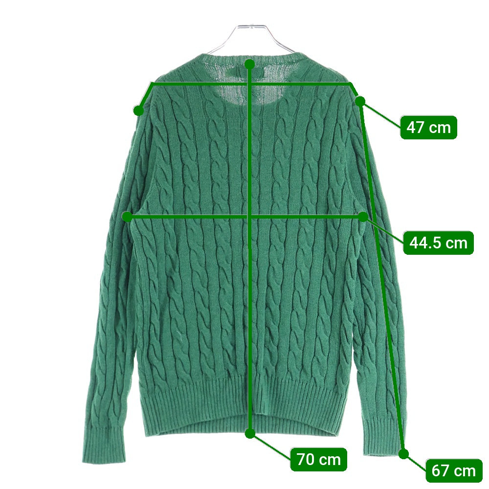 POLO RALPH LAUREN(ポロラルフローレン) スモールポニー刺繍 コットン ケーブルニット セーター グリーン