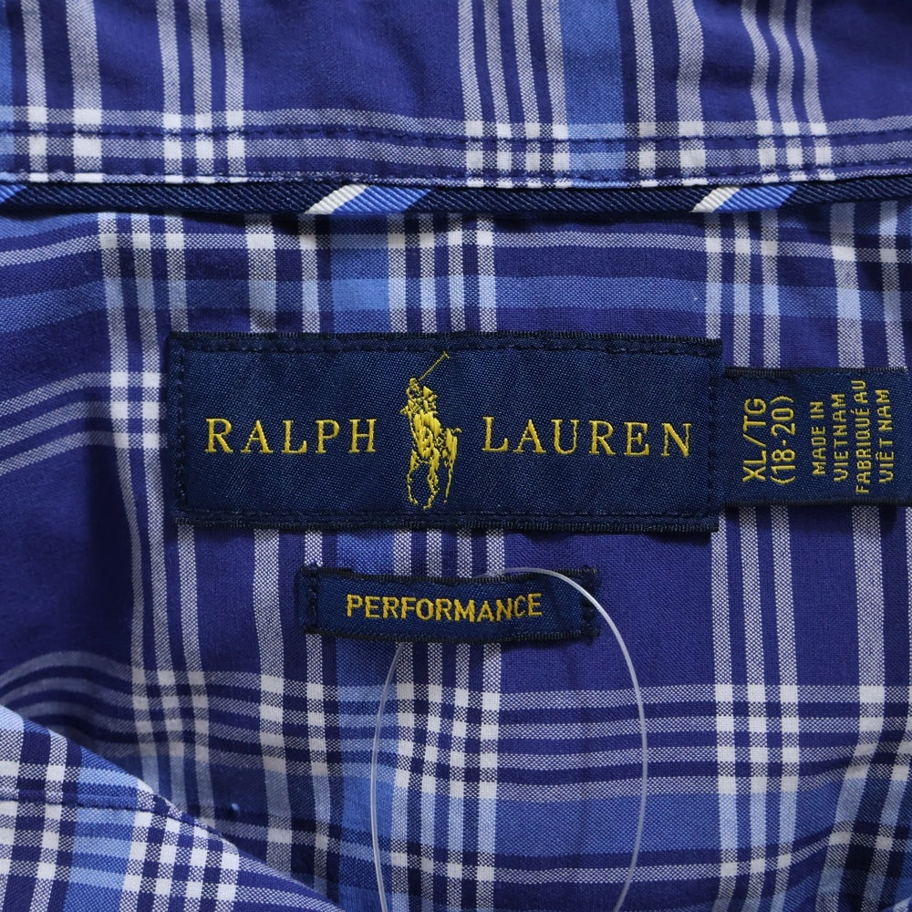 POLO RALPH LAUREN(ポロラルフローレン) PERFORMANCE スモールポニー刺繍 ポリナイロン ボタンダウン 長袖シャツ ブルー