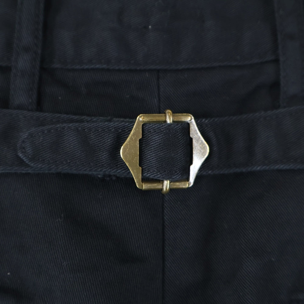 KAPITAL(キャピタル) CHINO HIGH WAISTED NIME PANTS チノ ハイウエストニームバギーパンツ シンチバック付1タックワイドパンツ ブラック EK-1437LP