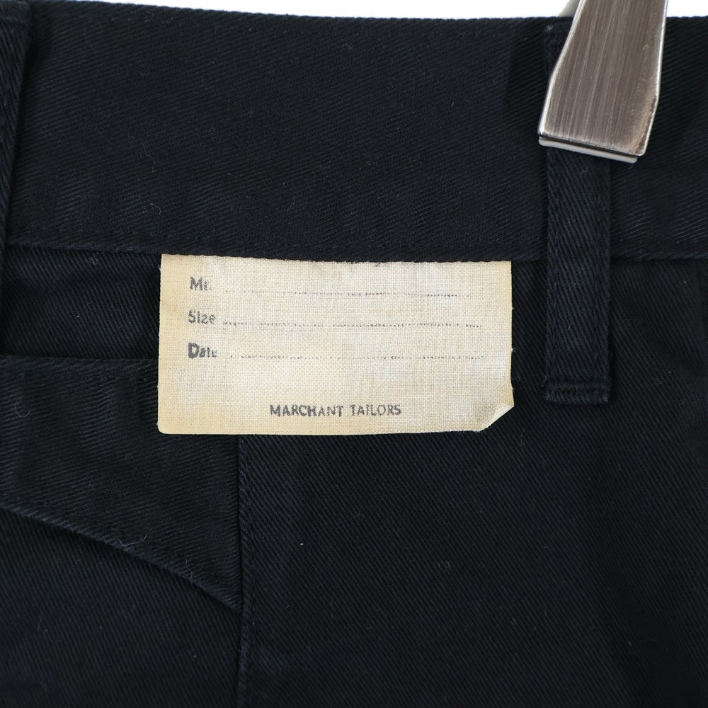 KAPITAL(キャピタル) CHINO HIGH WAISTED NIME PANTS チノ ハイウエストニームバギーパンツ シンチバック付1タックワイドパンツ ブラック EK-1437LP