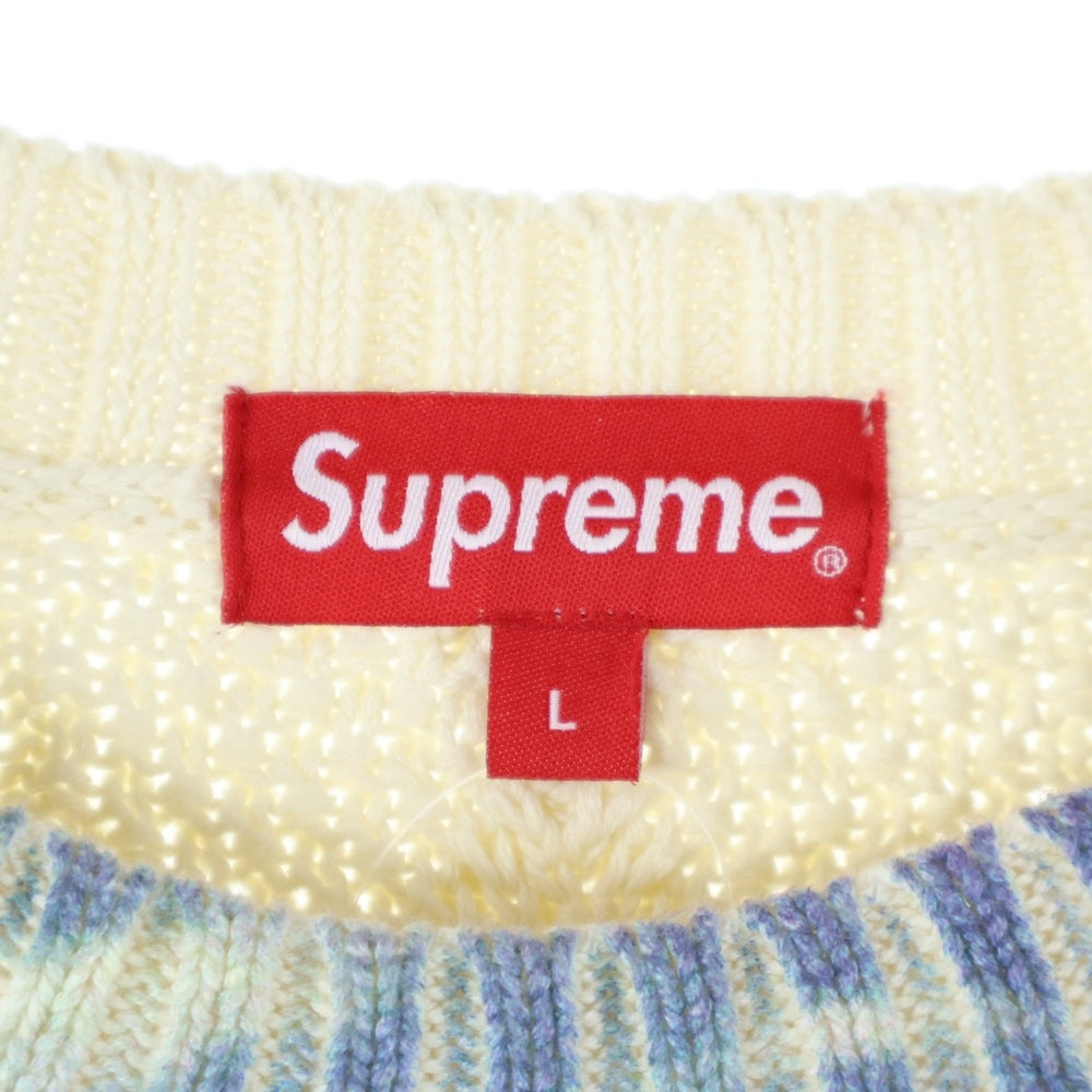 SUPREME(シュプリーム) 23SS Kurt Cobain Sweater カート コバーン クルーネックニットセーター アイボリー/ブルー