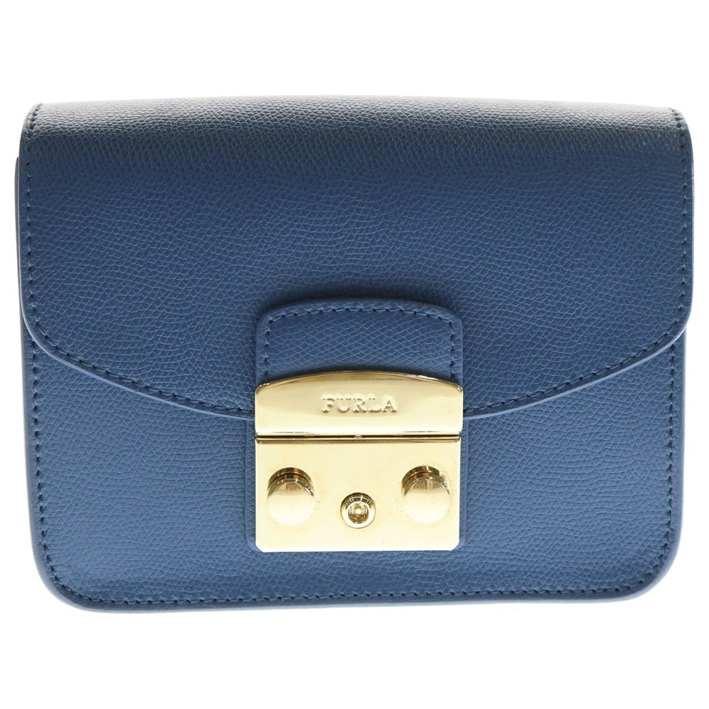FURLA(フルラ) メトロポリス レザー チェーンショルダーバッグ ブルー