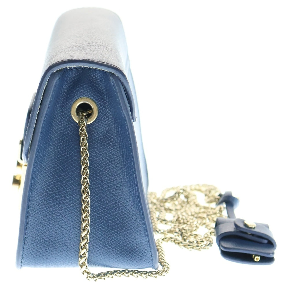 FURLA(フルラ) メトロポリス レザー チェーンショルダーバッグ ブルー