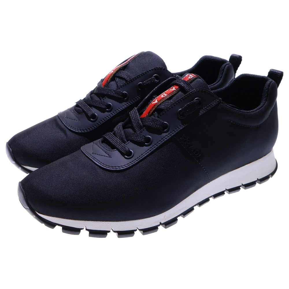 PRADA(プラダ) ロゴデザイン ナイロン ローカットスニーカー ブラック 4E3221