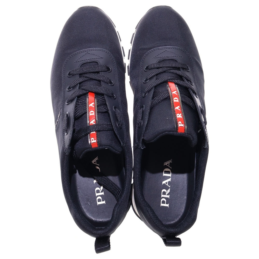 PRADA(プラダ) ロゴデザイン ナイロン ローカットスニーカー ブラック 4E3221