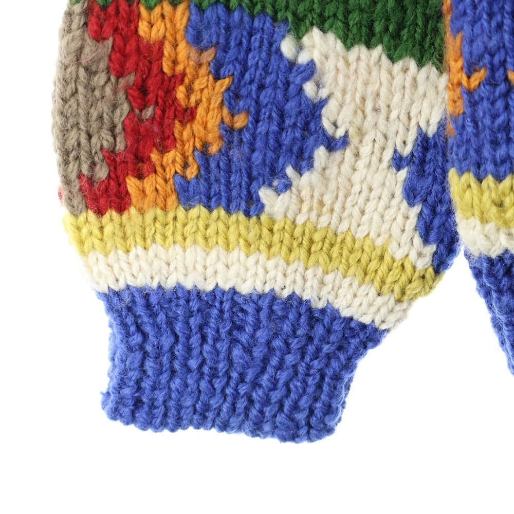 NO BRAND(ノーブランド) THE WILGER COMPANY (ザウィルガーカンパニー) 総柄 ローゲージ クルーネックニットセーター マルチカラー