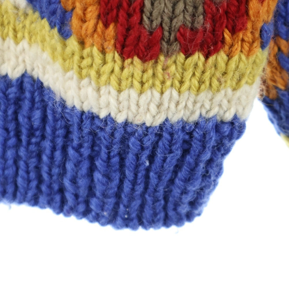 NO BRAND(ノーブランド) THE WILGER COMPANY (ザウィルガーカンパニー) 総柄 ローゲージ クルーネックニットセーター マルチカラー