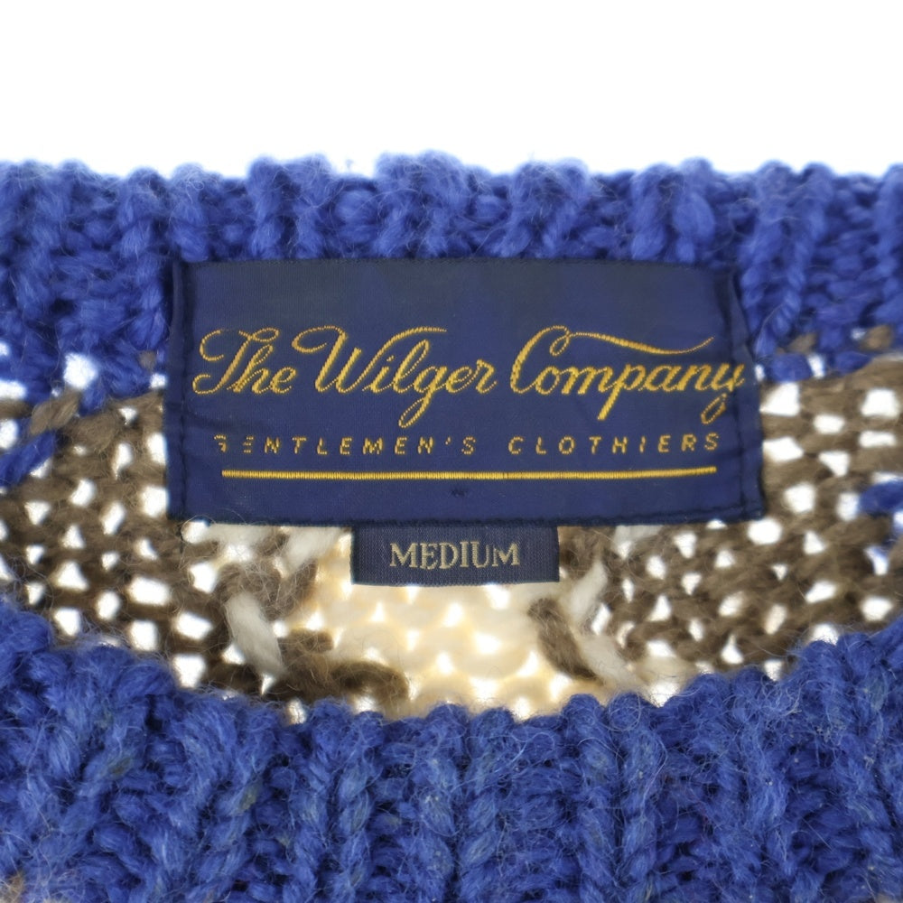 NO BRAND(ノーブランド) THE WILGER COMPANY (ザウィルガーカンパニー) 総柄 ローゲージ クルーネックニットセーター マルチカラー