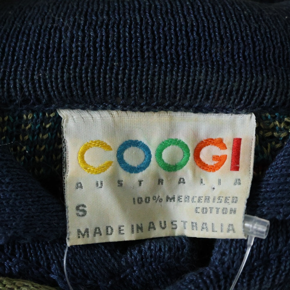 COOGI(クージー) 総柄 ロングスリーブ ニットポロシャツ マルチカラー