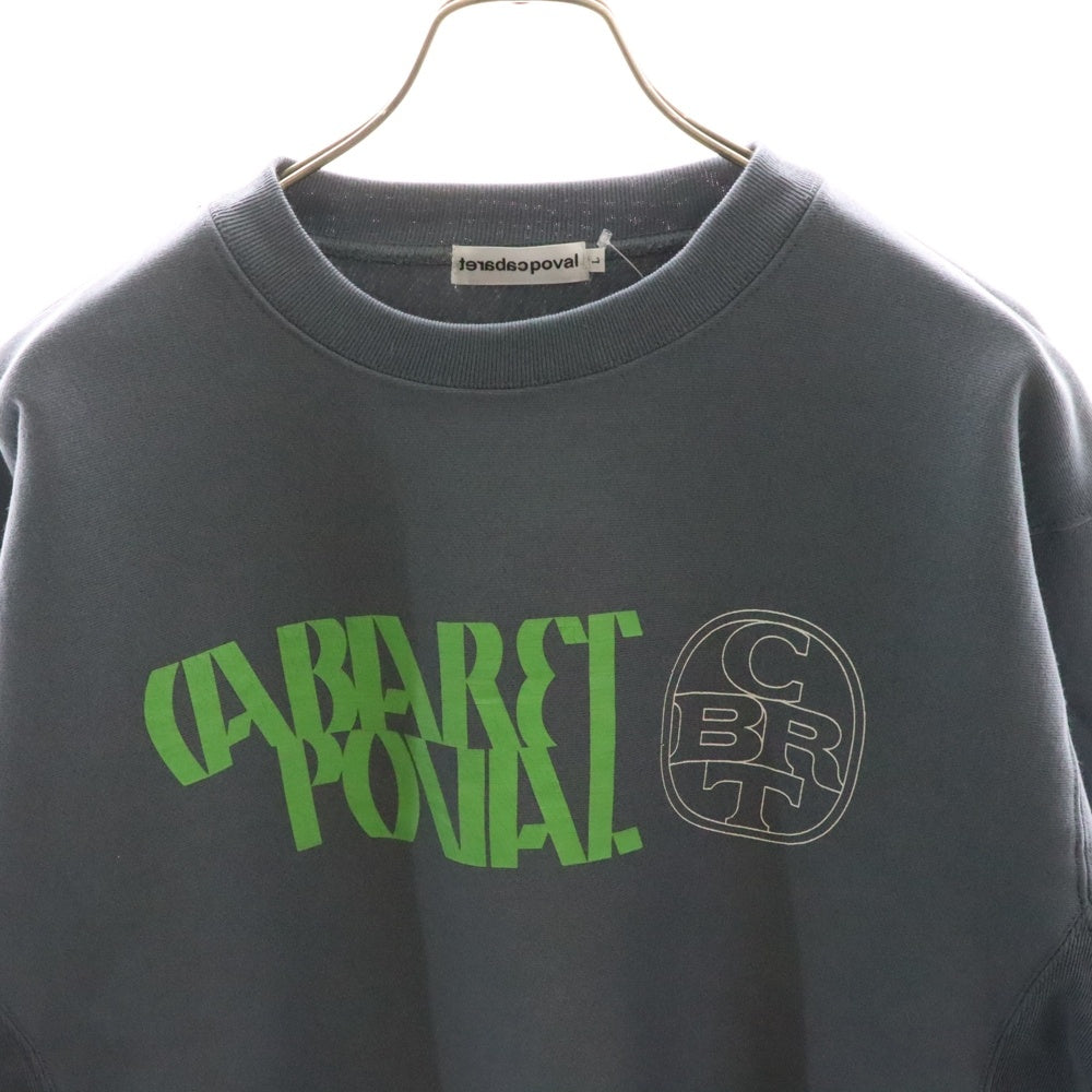 CABARET POVAL(キャバレーポバール) BEAUTY&YOUTH別注 REMAINS プリントスウェットトレーナー コバルト