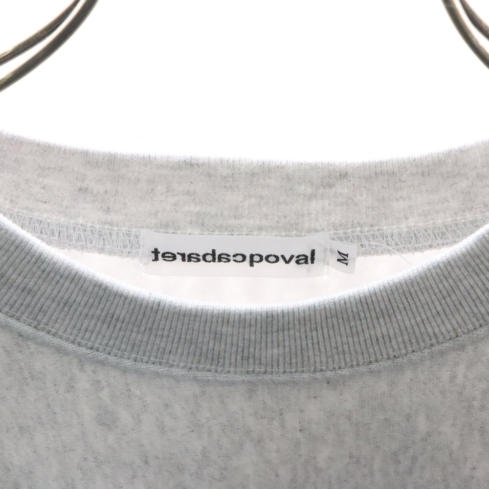 CABARET POVAL(キャバレーポバール) BEAUTY&YOUTH別注 R/L プリントスウェットトレーナー グレー