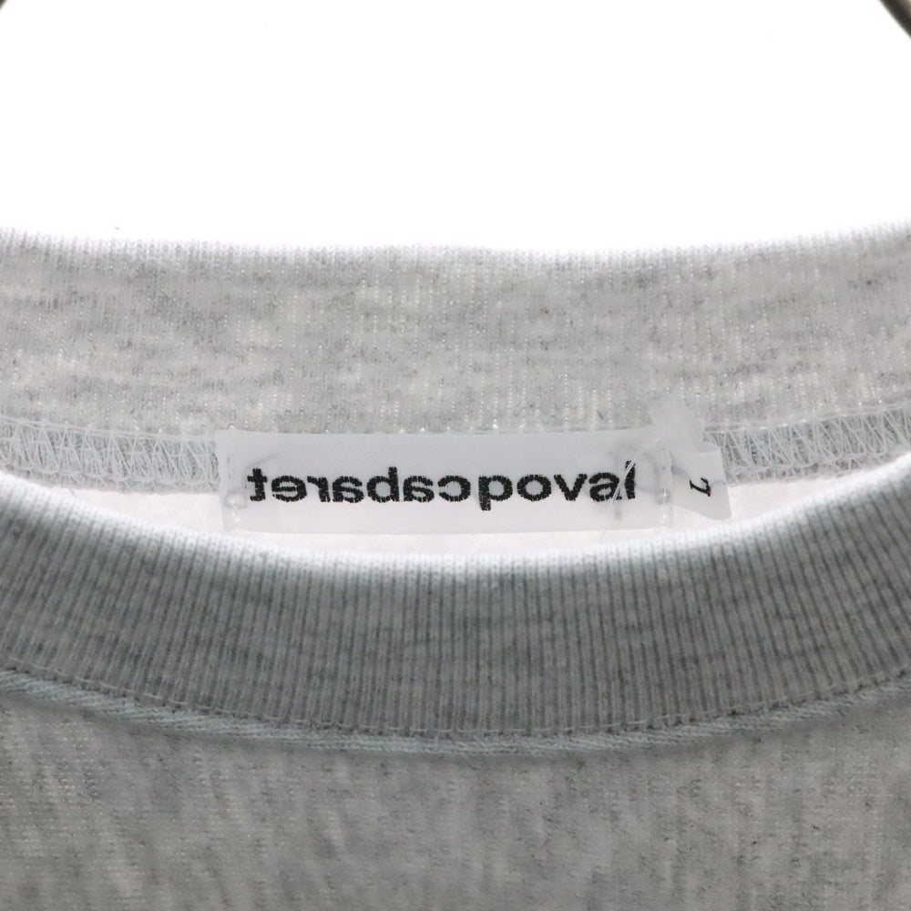 CABARET POVAL(キャバレーポバール) BEAUTY&YOUTH別注 R/L プリントスウェットトレーナー グレー