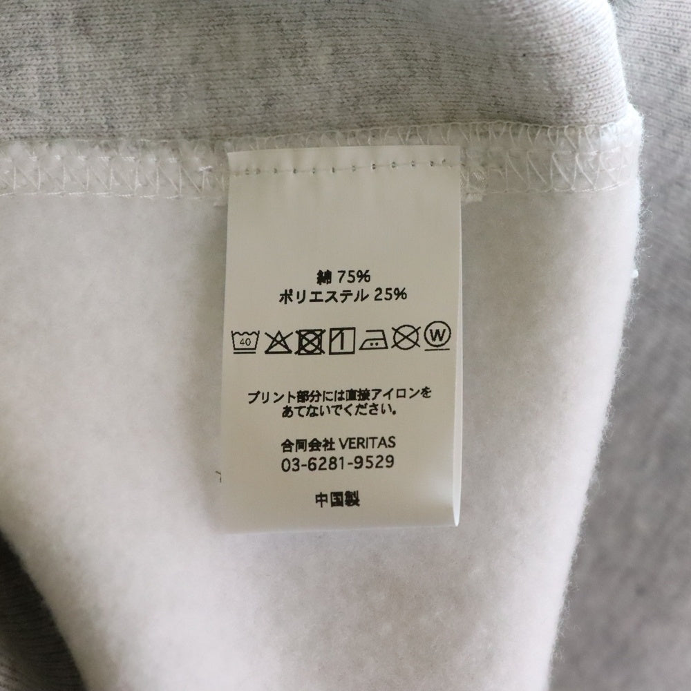 CABARET POVAL(キャバレーポバール) BEAUTY&YOUTH別注 R/L プリントスウェットトレーナー グレー