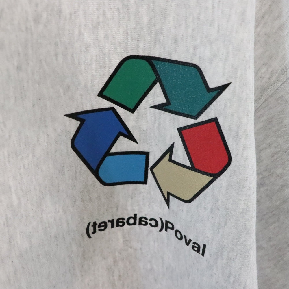 CABARET POVAL(キャバレーポバール) BEAUTY&YOUTH別注 R/L プリントスウェットトレーナー グレー