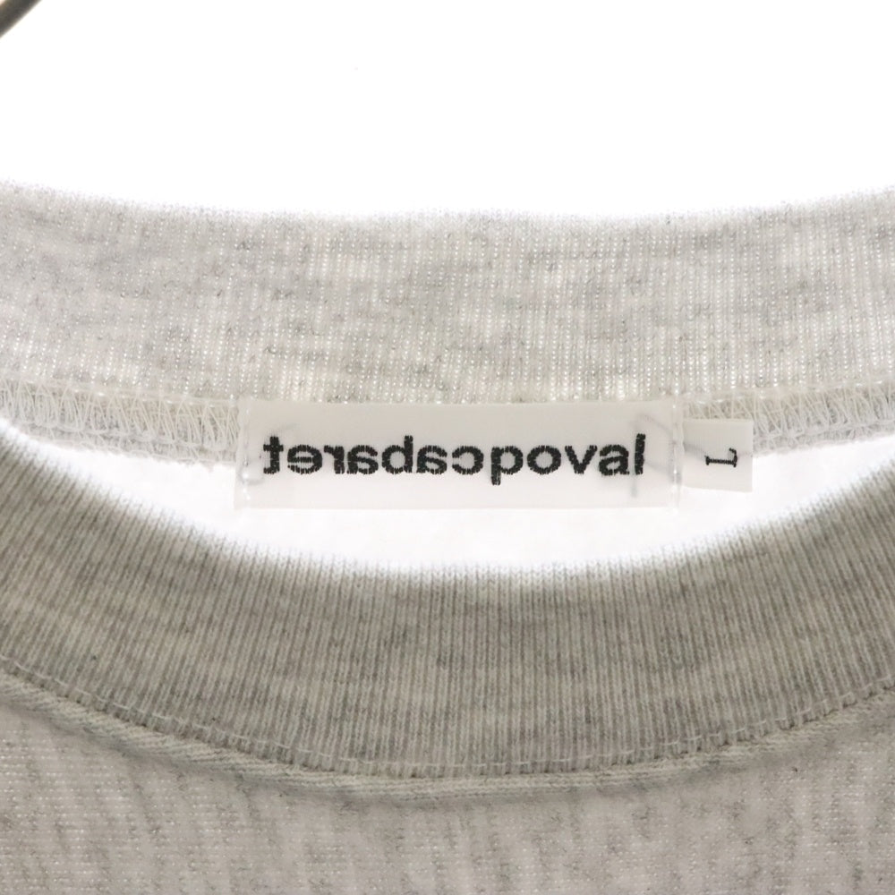 CABARET POVAL(キャバレーポバール) BEAUTY&YOUTH別注 R/L プリントスウェットトレーナー グレー