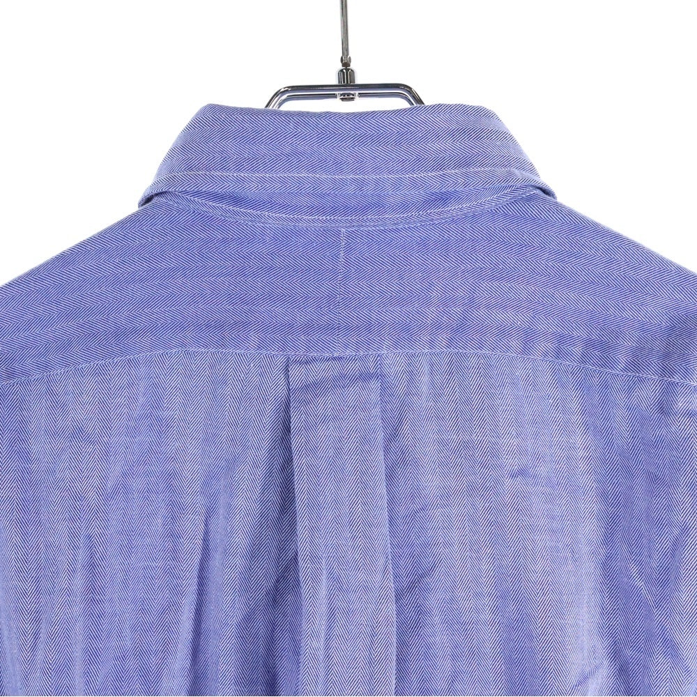 POLO RALPH LAUREN(ポロラルフローレン) 90S L/S REGULAR COLLAR HERRINGBONE SHIRT レギュラーカラー ロングスリーブ ヘリンボーン 長袖シャツ ブルー