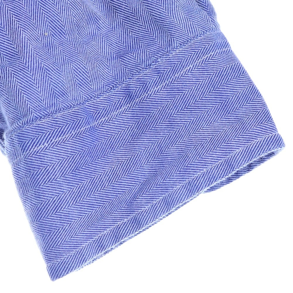 POLO RALPH LAUREN(ポロラルフローレン) 90S L/S REGULAR COLLAR HERRINGBONE SHIRT レギュラーカラー ロングスリーブ ヘリンボーン 長袖シャツ ブルー