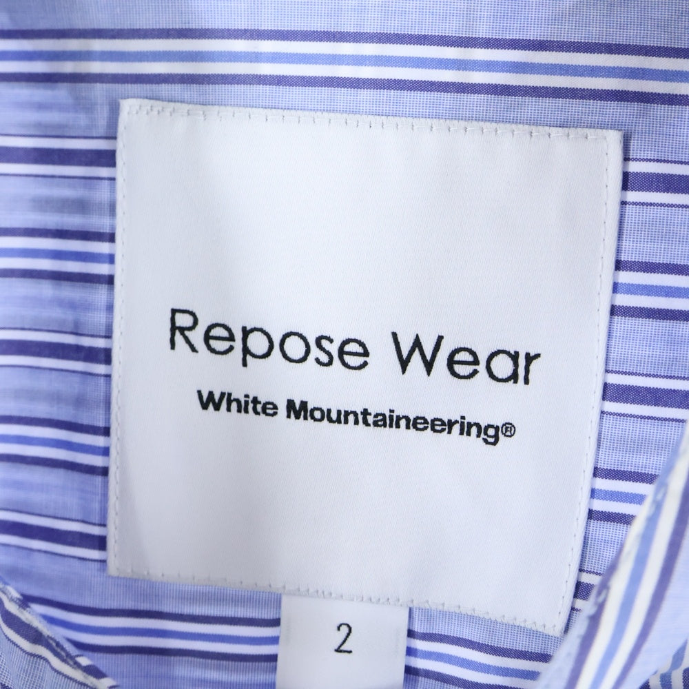 White Mountaineering(ホワイトマウンテニアリング) STRIPE BAND COLLAR LONG SLEEVES SHIRT ストライプ バンドカラー ロング スリーブ 長袖シャツ RW2171104