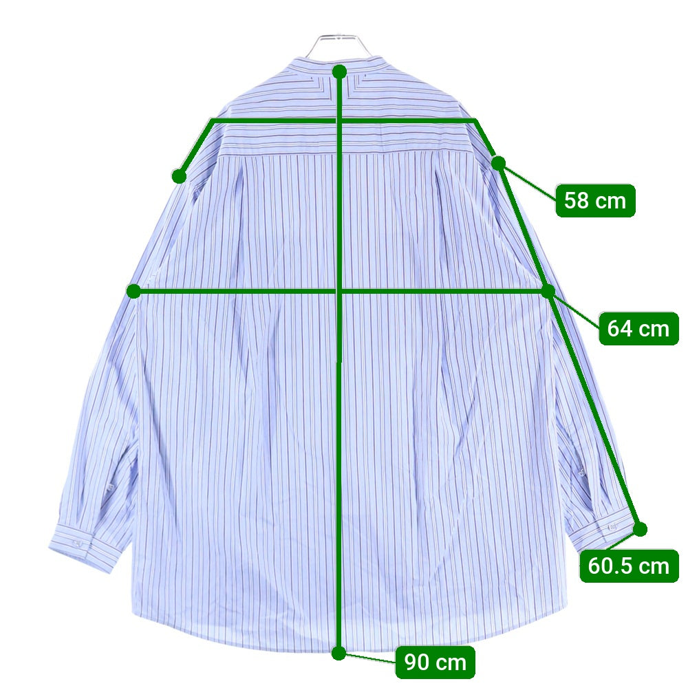 White Mountaineering(ホワイトマウンテニアリング) STRIPE BAND COLLAR LONG SLEEVES SHIRT ストライプ バンドカラー ロング スリーブ 長袖シャツ RW2171104