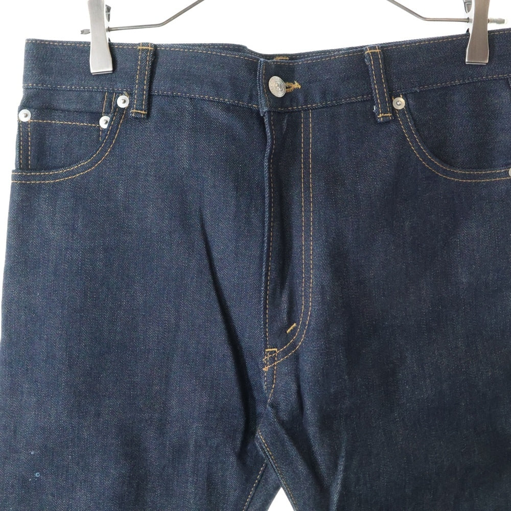 lideal(リデアル) レザーパッチ ジップフライ スキニー デニム パンツ ブラック 95281005