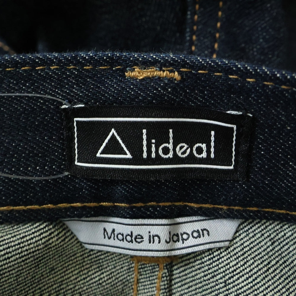 lideal(リデアル) レザーパッチ ジップフライ スキニー デニム パンツ ブラック 95281005