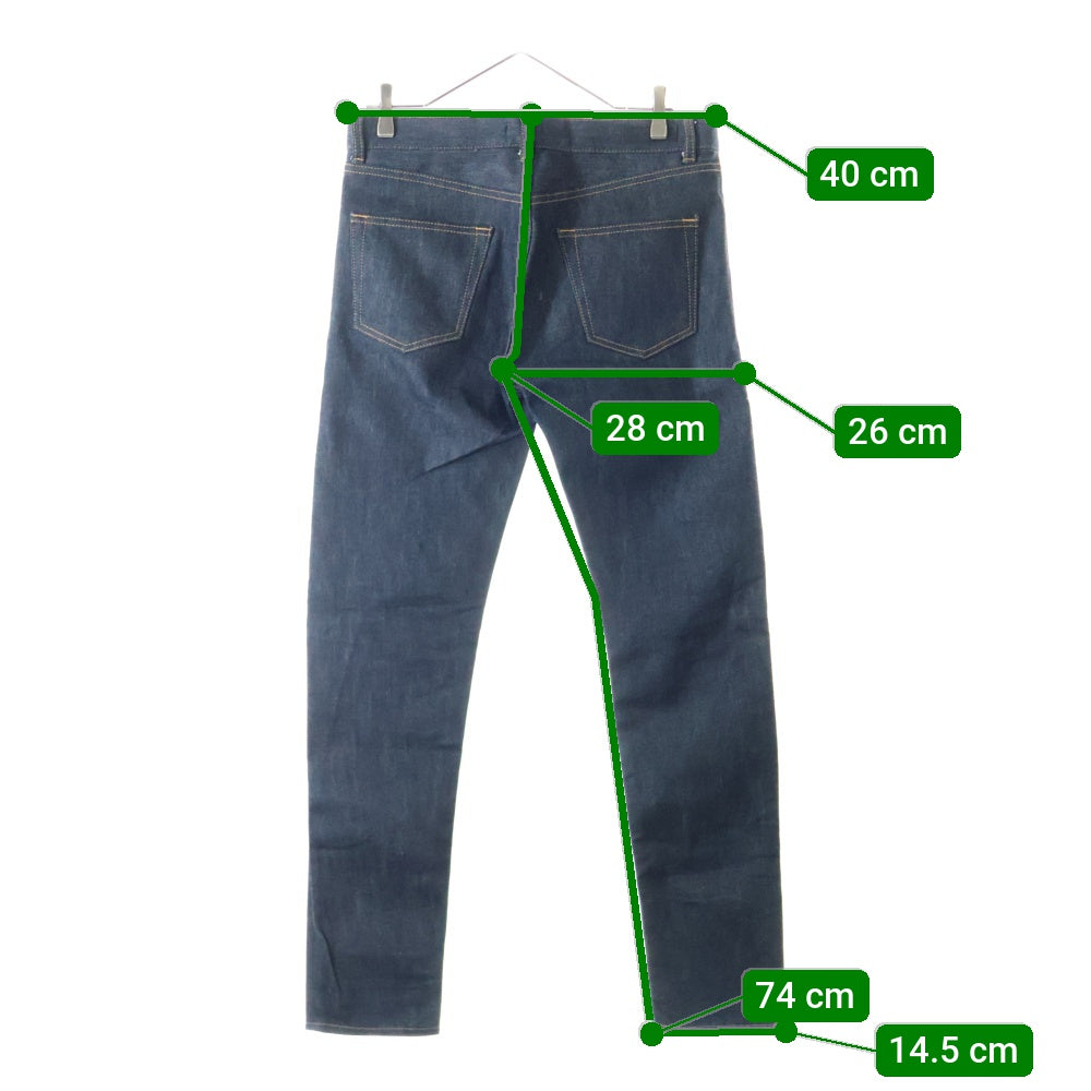 lideal(リデアル) レザーパッチ ジップフライ スキニー デニム パンツ ブラック 95281005