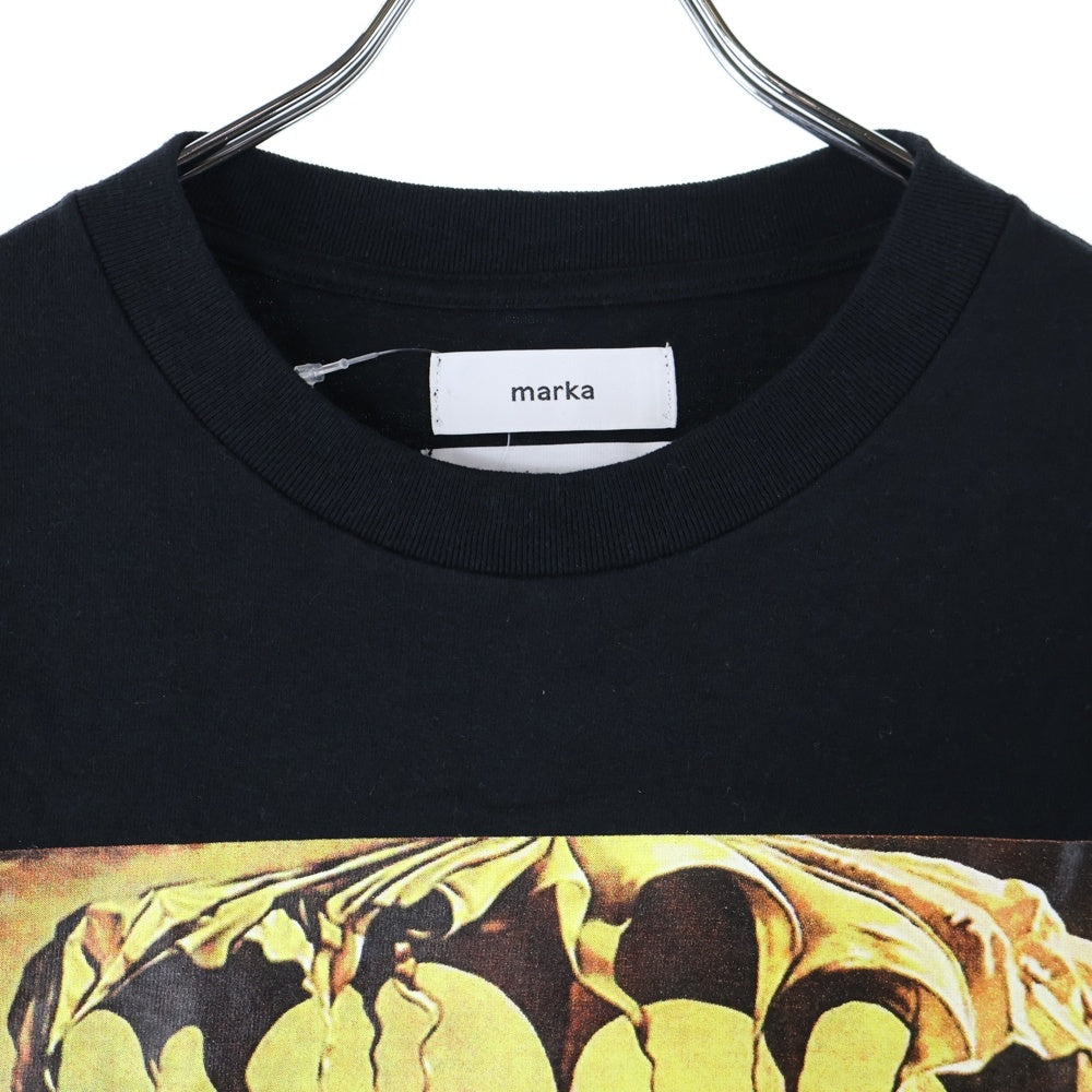marka(マーカ) ×INSONIA フォトプリントデザイン クルーネック カットソー 長袖Tシャツ ブラック