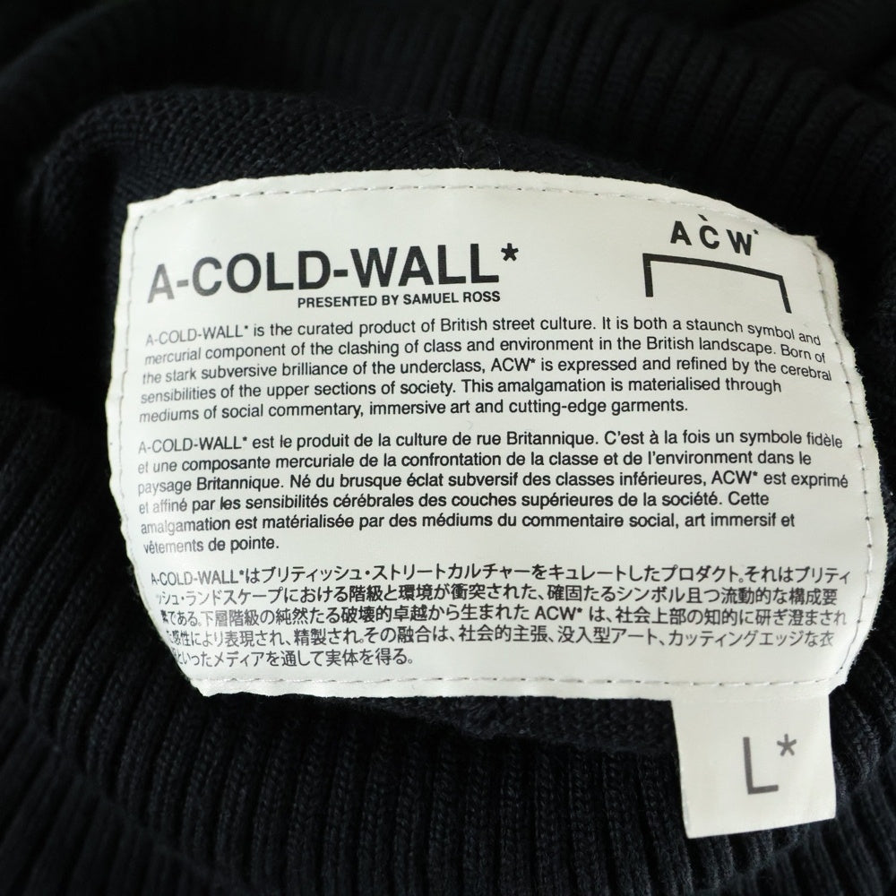 A-COLD-WALL(アコールドウォール) バイアス切り替え ハイゲージ モックネック ニット セーター ブラック