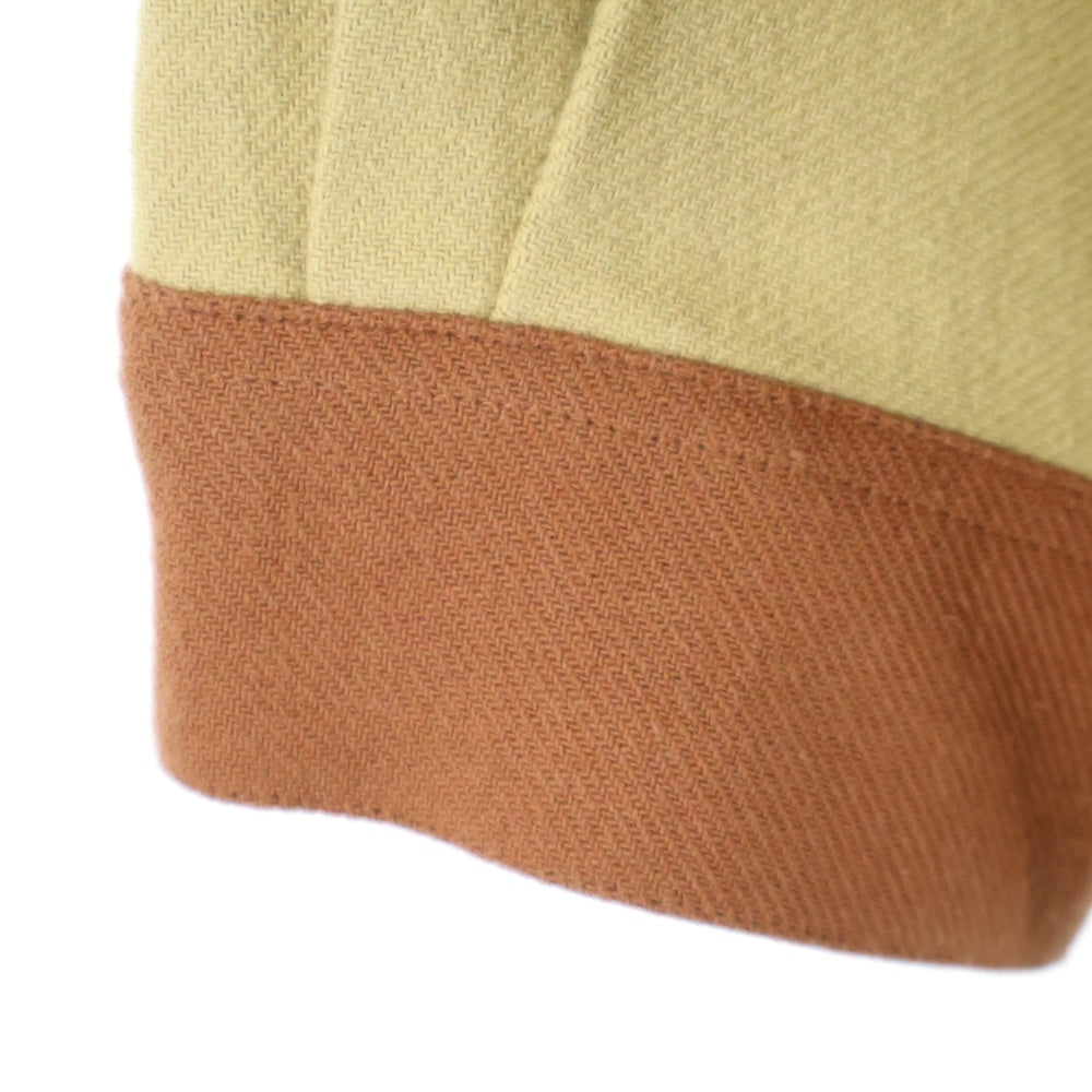 DARENIMO(ダレニモ) レギュラーカラー ハイオンス コットン 長袖シャツ イエロー/ブラウン