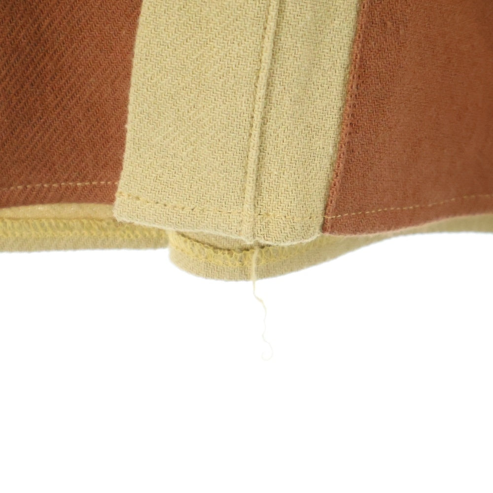 DARENIMO(ダレニモ) レギュラーカラー ハイオンス コットン 長袖シャツ イエロー/ブラウン