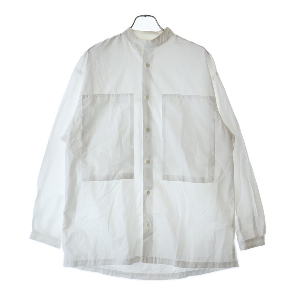 E.TAUTZ(イートウツ) バンドカラー ロングスリーブ 長袖シャツ ホワイト 63-11-811030