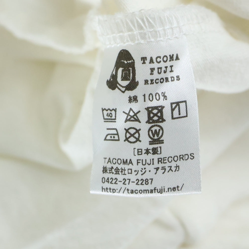 TACOMA FUJI RECORDS(タコマフジレコード) PANCAKE KILLA フロント プリント クルーネック 長袖Tシャツ カットソー ホワイト