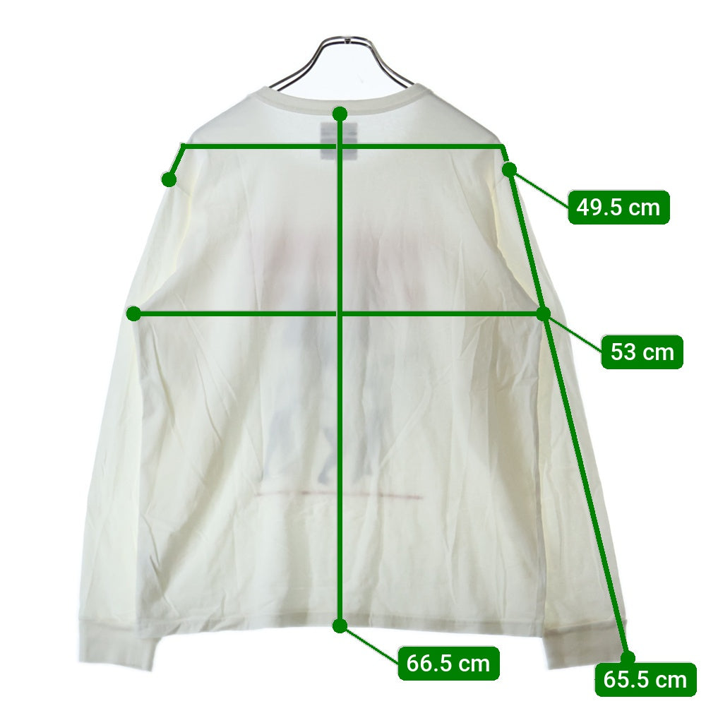 TACOMA FUJI RECORDS(タコマフジレコード) PANCAKE KILLA フロント プリント クルーネック 長袖Tシャツ カットソー ホワイト