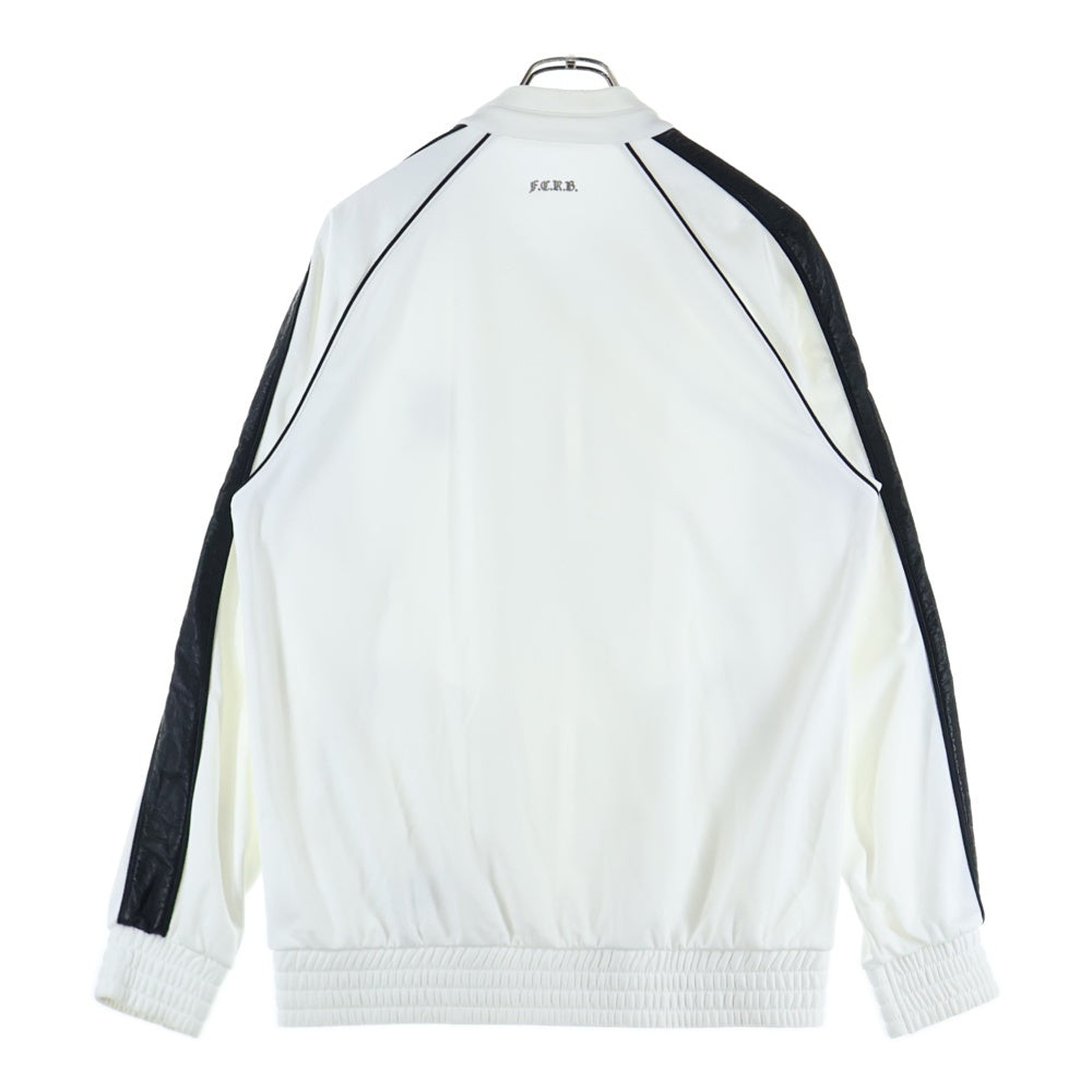 F.C.R.B./F.C.Real Bristol/FCRB(エフシーアールビー/エフシーレアルブリストル) ×NIKE ナイキ フェイクレザーライン フロントロゴ ジップアップトラックジャケット ホワイト 193915
