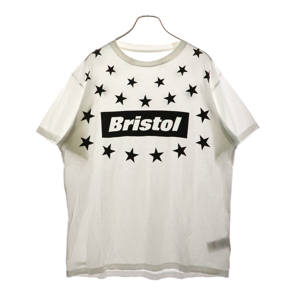 F.C.R.B./F.C.Real Bristol/FCRB(エフシーアールビー/エフシーレアルブリストル) 17SS STAR BOX LOGO CREW NECK TEE スター総柄プリントTシャツ 半袖クルーネックカットソー ホワイト FCRB-170058