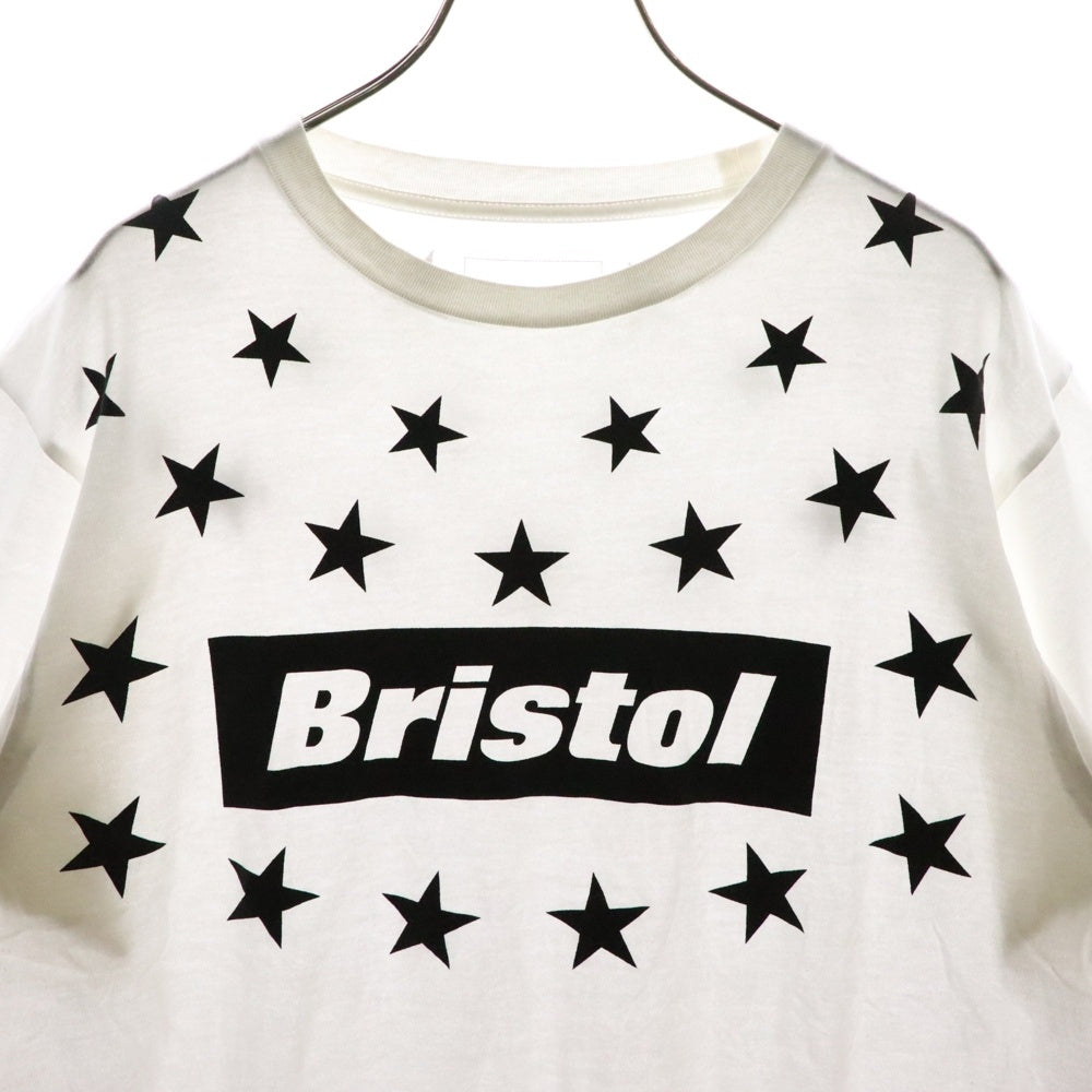 F.C.R.B./F.C.Real Bristol/FCRB(エフシーアールビー/エフシーレアルブリストル) 17SS STAR BOX LOGO CREW NECK TEE スター総柄プリントTシャツ 半袖クルーネックカットソー ホワイト FCRB-170058