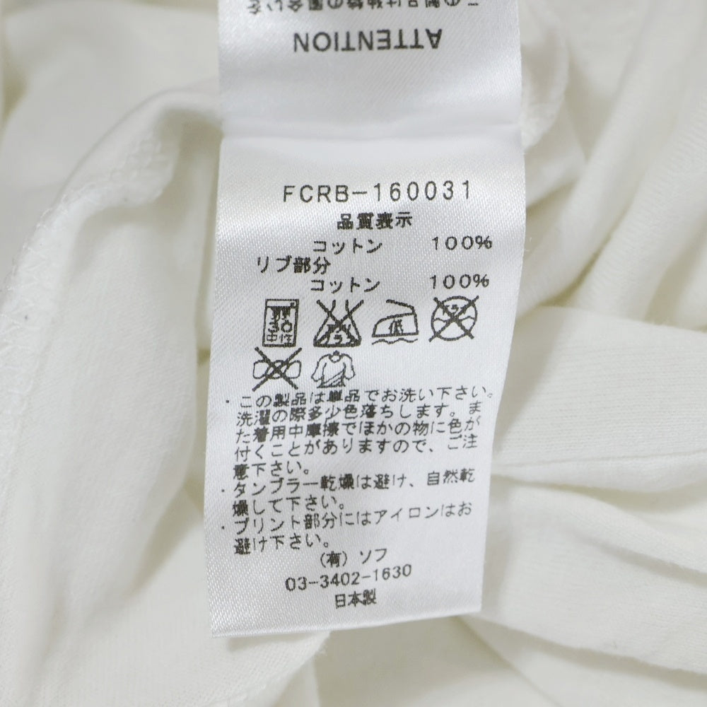 F.C.R.B.(エフシーアールビー) BOX LOGO TEE ボックスロゴプリントTシャツ 半袖クルーネックカットソー ホワイト FCRB-160031