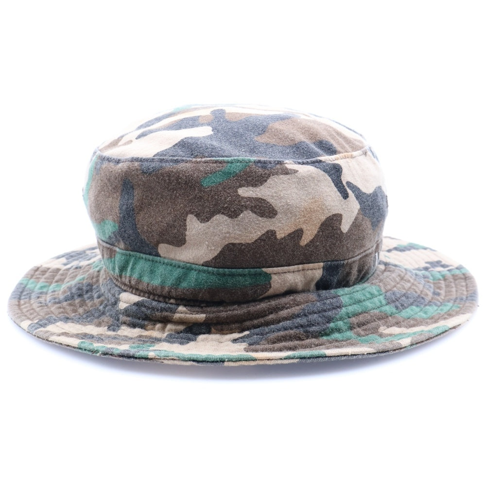 F.C.R.B./F.C.Real Bristol/FCRB(エフシーアールビー/エフシーレアルブリストル) ×NIKE ナイキ ロゴ刺繍 カモ柄 コットンバケットハット 帽子 グリーン/ブラウン 243829