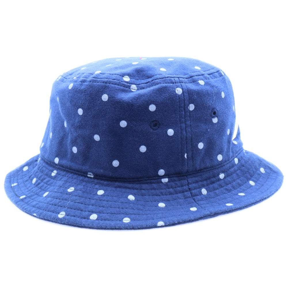 F.C.R.B./F.C.Real Bristol/FCRB(エフシーアールビー/エフシーレアルブリストル) 15AW DOT HAT ロゴ刺繍 ドット柄 コットンバケットハット 帽子 ネイビー FCRB-156027