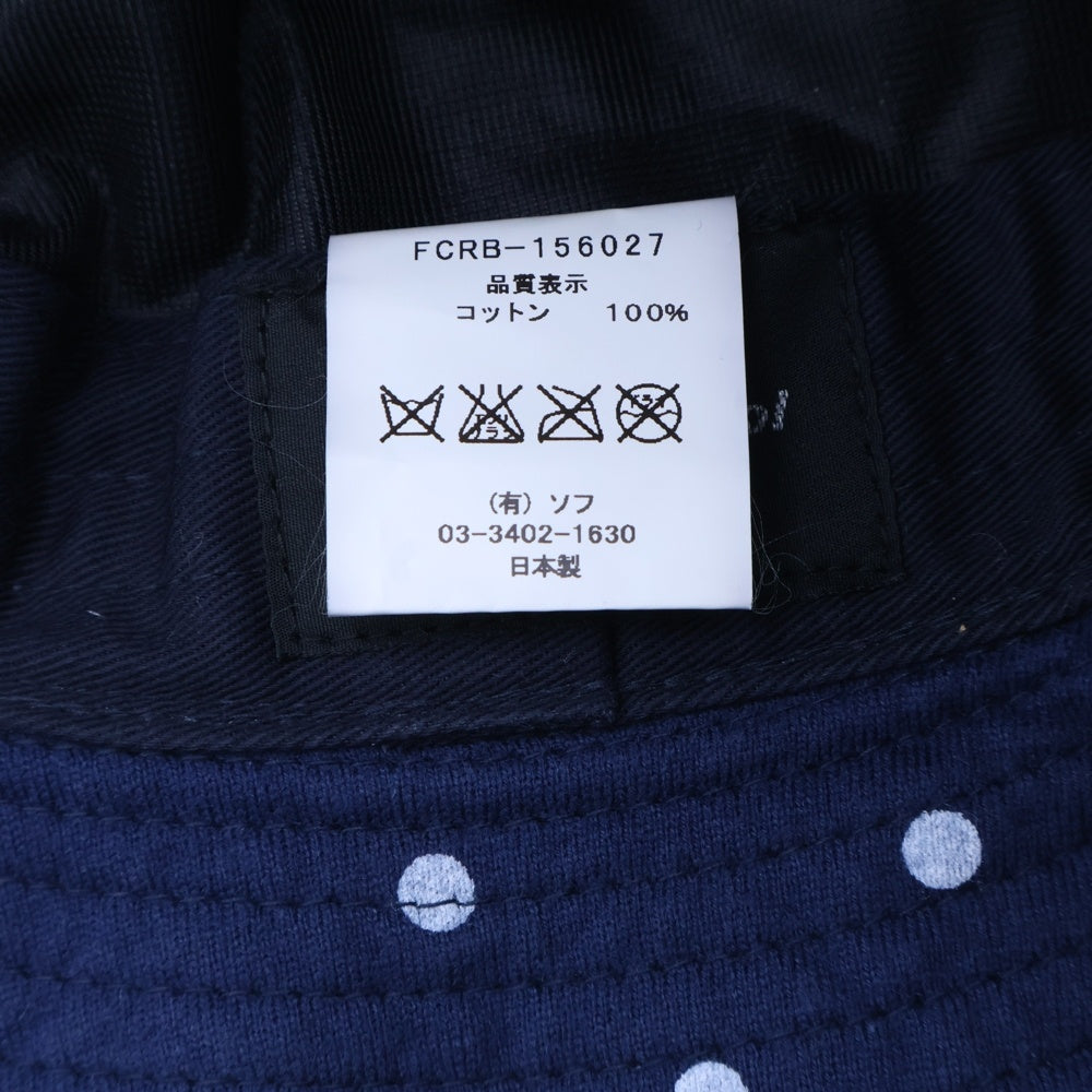 F.C.R.B./F.C.Real Bristol/FCRB(エフシーアールビー/エフシーレアルブリストル) 15AW DOT HAT ロゴ刺繍 ドット柄 コットンバケットハット 帽子 ネイビー FCRB-156027