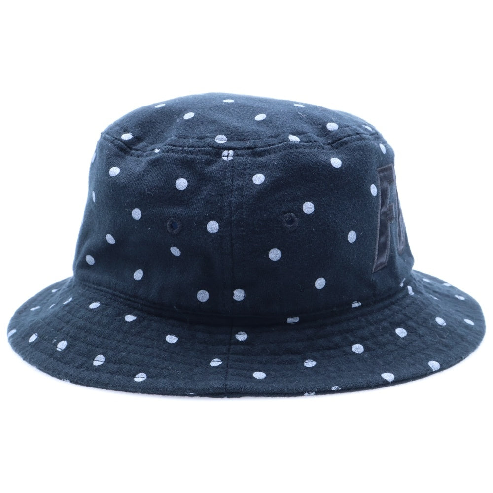 F.C.R.B./F.C.Real Bristol/FCRB(エフシーアールビー/エフシーレアルブリストル) 15AW DOT HAT ロゴ刺繍 ドット柄 コットンバケットハット 帽子 ブラック FCRB-156027