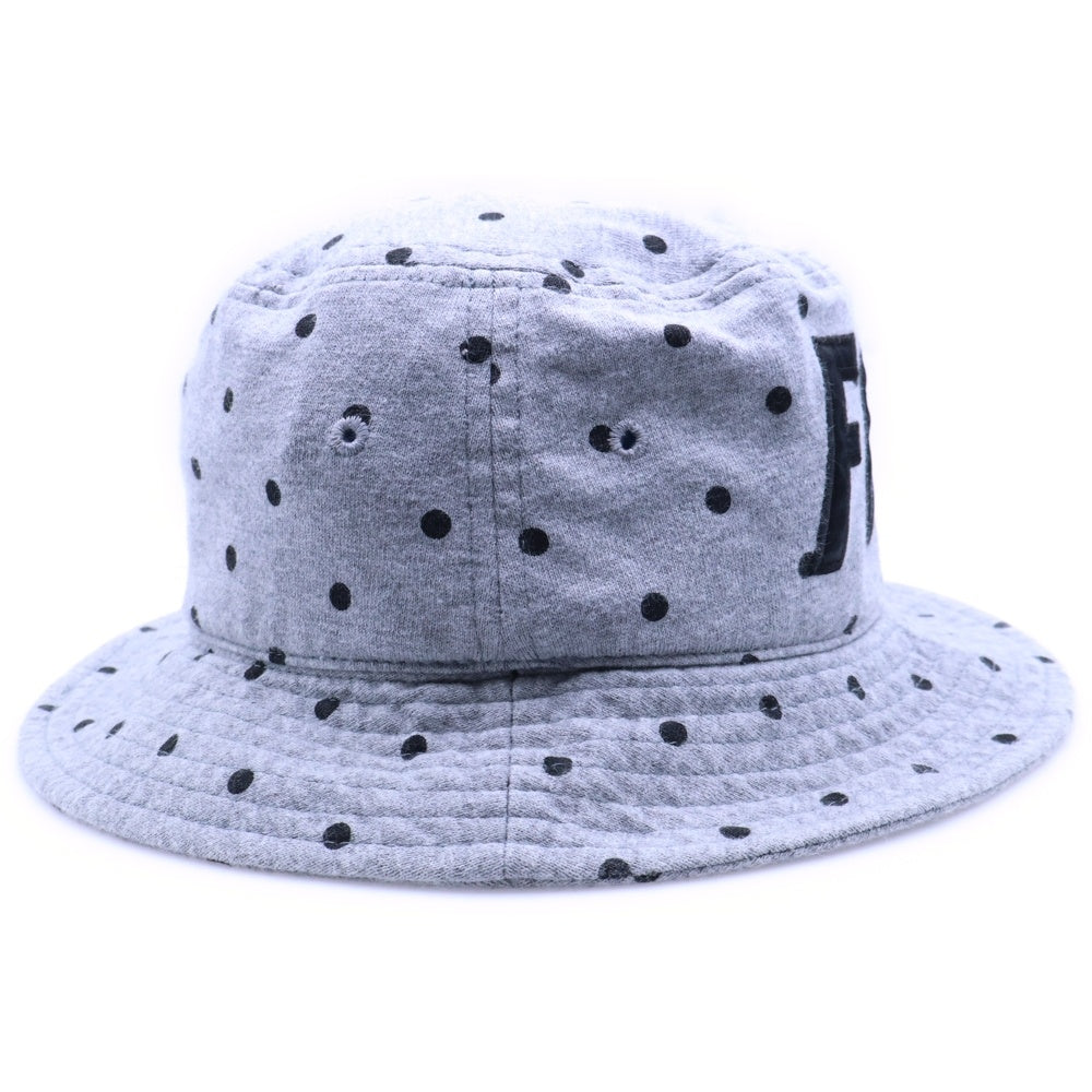F.C.R.B./F.C.Real Bristol/FCRB(エフシーアールビー/エフシーレアルブリストル) 15AW DOT HAT ロゴ刺繍 ドット柄 コットンバケットハット 帽子 グレー FCRB-156027