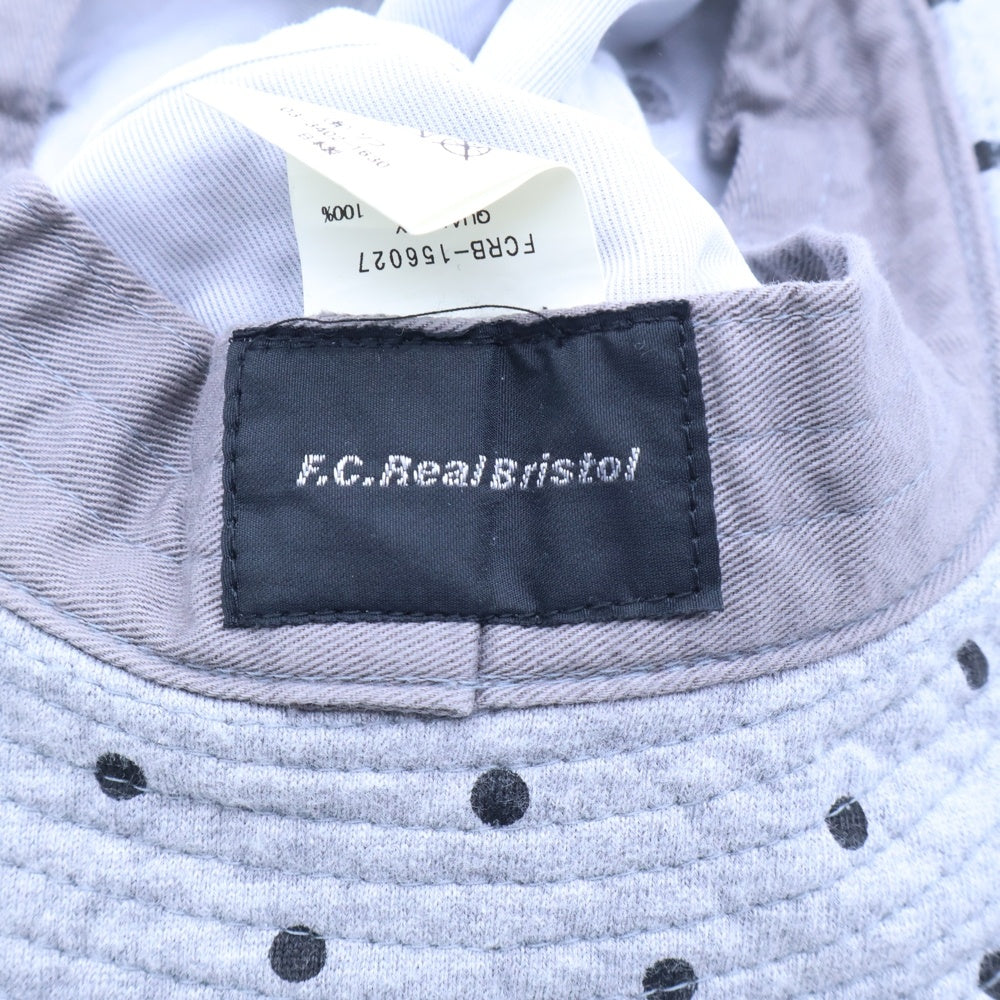 F.C.R.B./F.C.Real Bristol/FCRB(エフシーアールビー/エフシーレアルブリストル) 15AW DOT HAT ロゴ刺繍 ドット柄 コットンバケットハット 帽子 グレー FCRB-156027