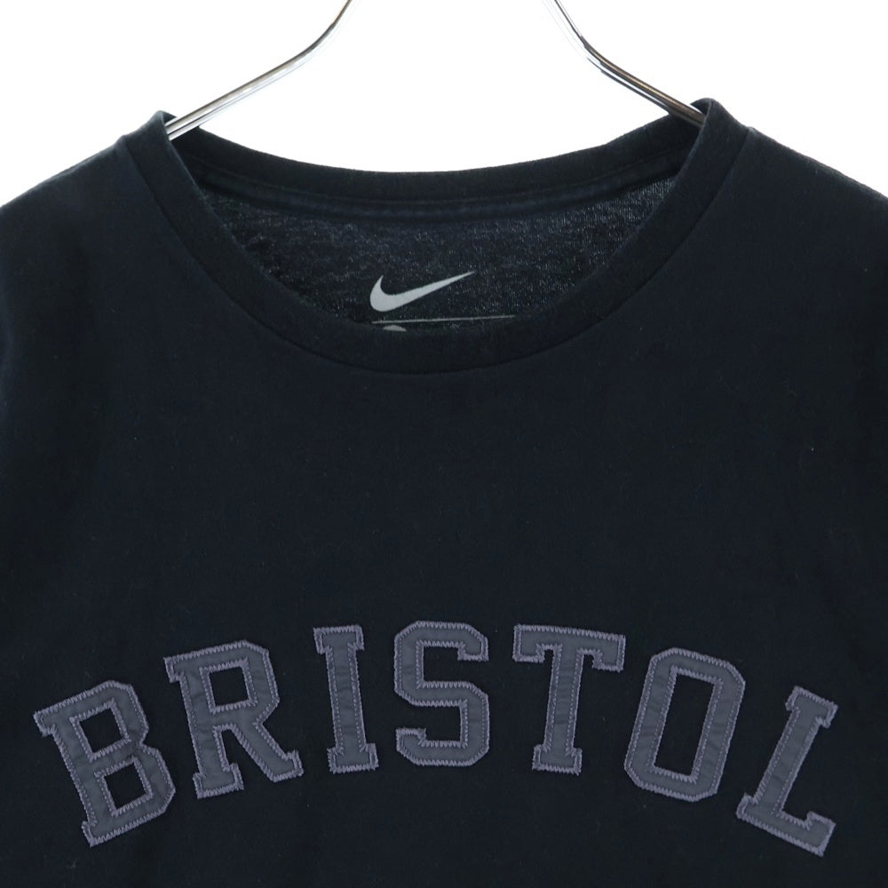 F.C.R.B./F.C.Real Bristol/FCRB(エフシーアールビー/エフシーレアルブリストル) ×NIKE ナイキ フロントロゴワッペン刺繍Tシャツ 半袖クルーネックカットソー ブラック 615035-010
