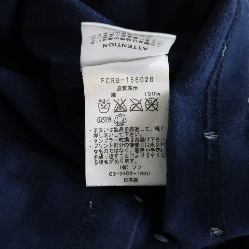 F.C.R.B./F.C.Real Bristol/FCRB(エフシーアールビー/エフシーレアルブリストル) 15AW DOT TEE ナイキ ドット柄 ロゴワッペン刺繍Tシャツ 半袖クルーネックカットソー ネイビー FCRB-156026