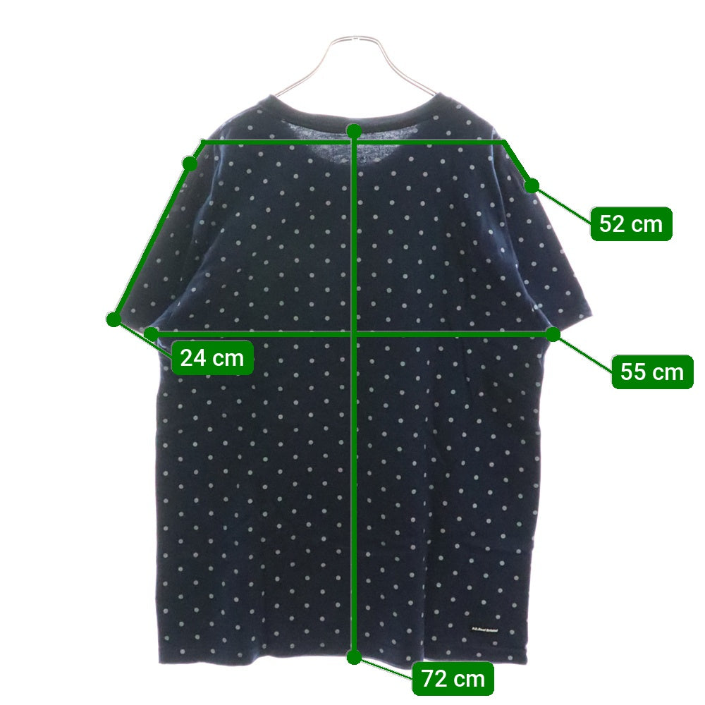 F.C.R.B./F.C.Real Bristol/FCRB(エフシーアールビー/エフシーレアルブリストル) 15AW DOT TEE ナイキ ドット柄 ロゴワッペン刺繍Tシャツ 半袖クルーネックカットソー ネイビー FCRB-156026