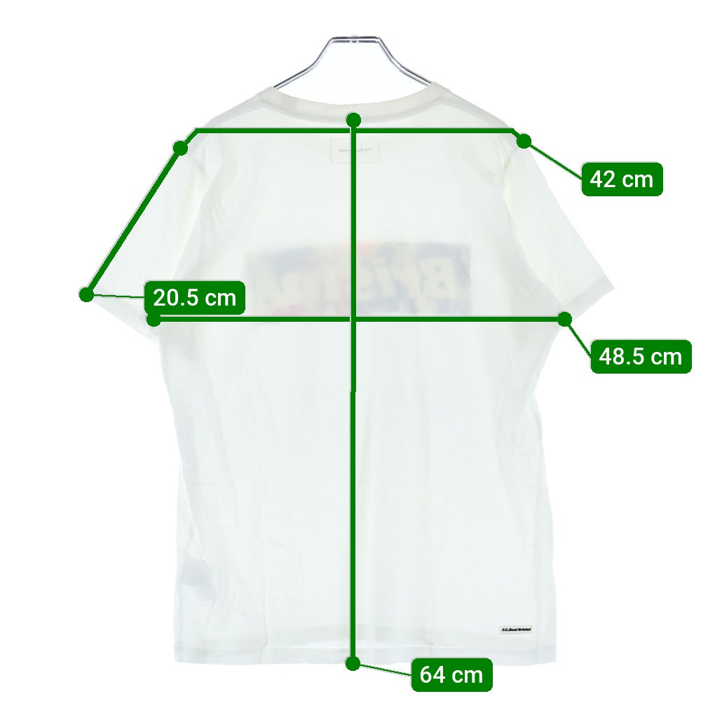 F.C.R.B./F.C.Real Bristol/FCRB(エフシーアールビー/エフシーレアルブリストル) 15SS SPLATTER BOX LOGO TEE スプラッターロゴプリントTシャツ 半袖クルーネックカットソー ホワイト FCRB-156000