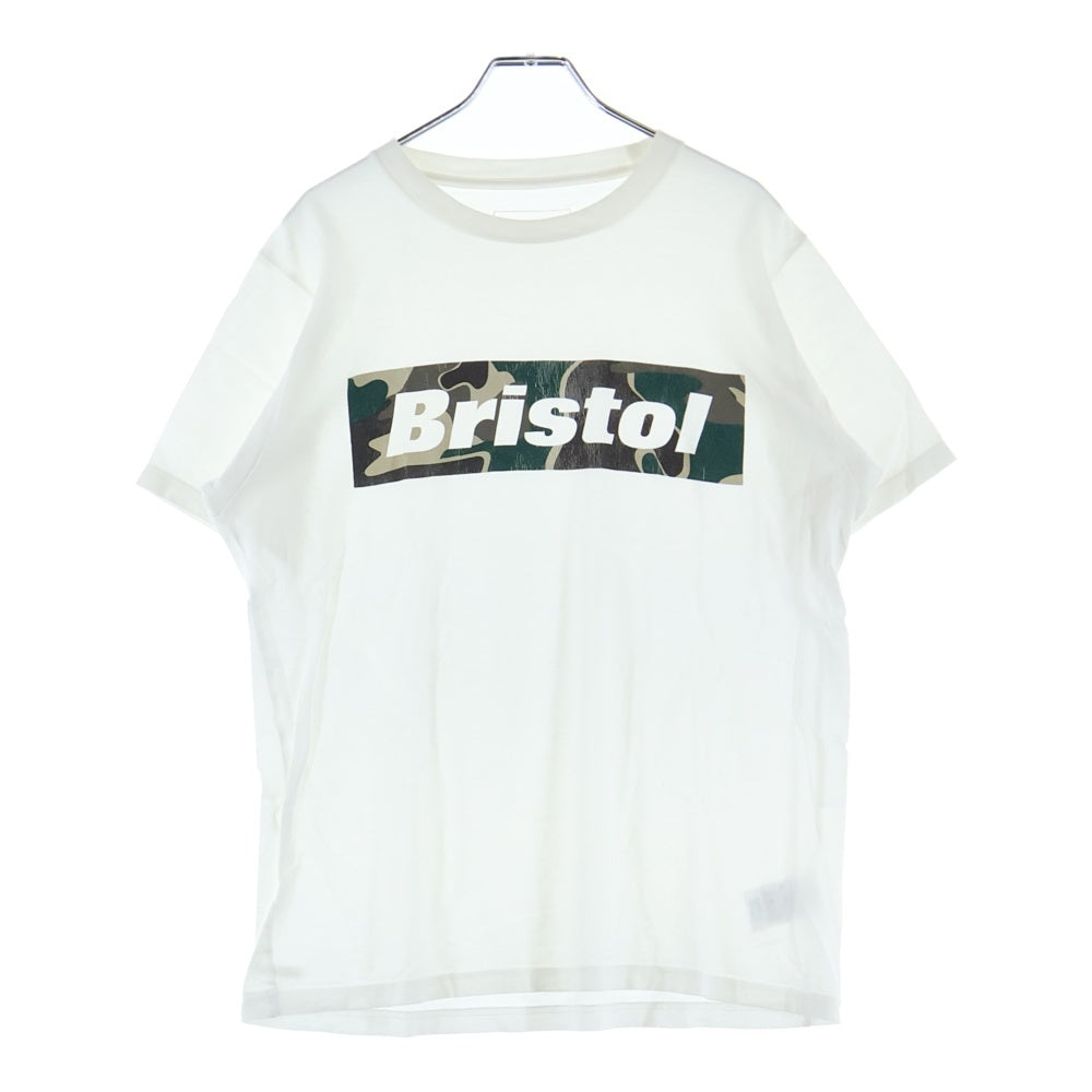 F.C.R.B./F.C.Real Bristol/FCRB(エフシーアールビー/エフシーレアルブリストル) 14SS CAMOUFLAGE BOX LOGO TEE カモフラ柄 ボックスロゴTシャツ 半袖クルーネックカットソー ホワイト FCRB-140012