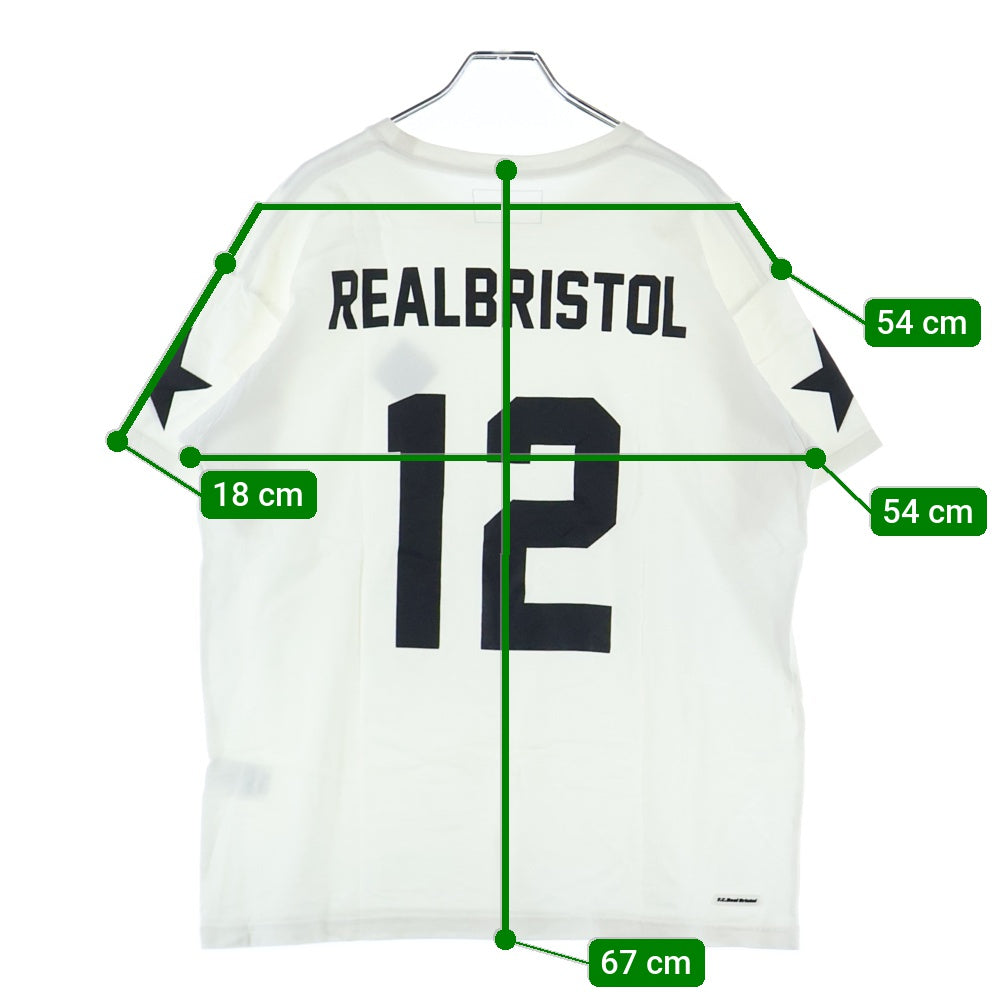 F.C.R.B./F.C.Real Bristol/FCRB(エフシーアールビー/エフシーレアルブリストル) 14AW NUMBERING TEE バックナンバリングプリントTシャツ 半袖クルーネックカットソー ホワイト FCRB-145002